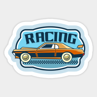 Retro Car Cartoon Badge Sticker